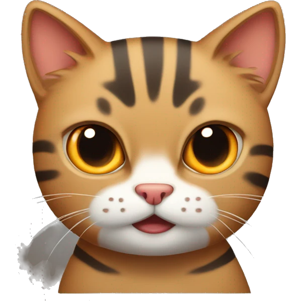 cute angry cat that a tabby but it’s a brown black orange tabby emoji