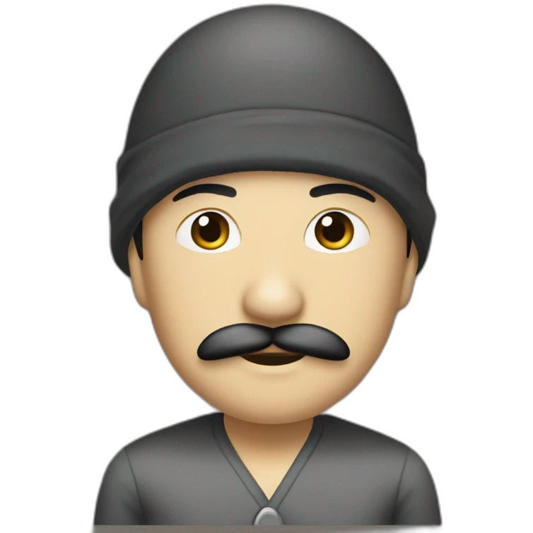 Bald-ancap-Asian-with-mustache-bandana emoji