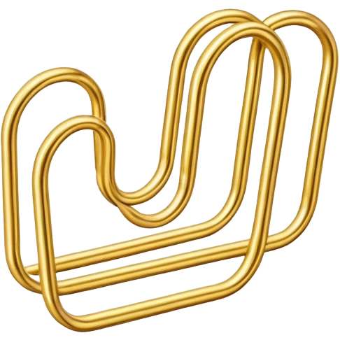 Two Gold paper clip emoji