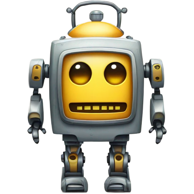 cute robot and a clock emoji