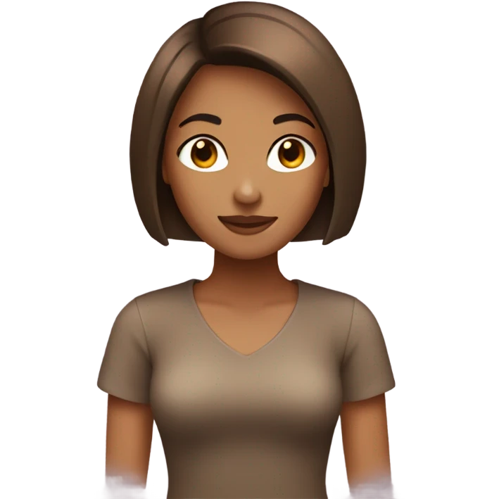 Girl with bob haircut in brown color emoji