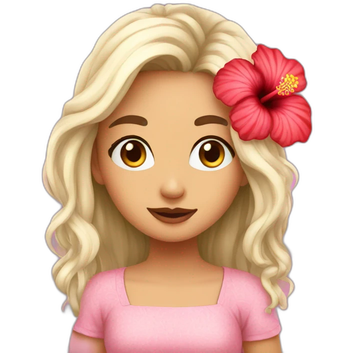cute hibiscus profile picture emoji