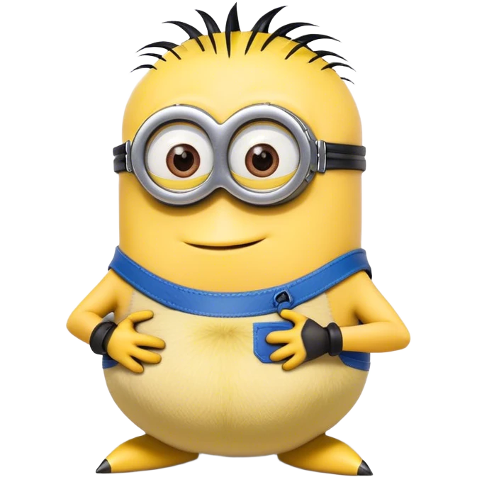 Pregnant minion from dreamworks lovingly leaning into Sonic the Hedgehog emoji
