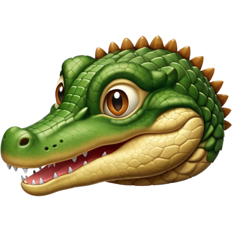 Cocodrilo bebé cafe mirando hacia enfrente  emoji