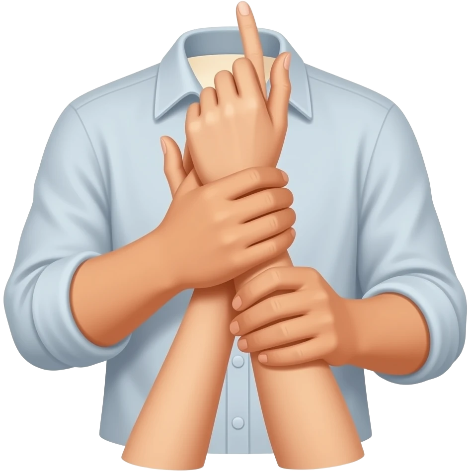 Manos masculinas agarrando sexy las muñecas de unaa manos femeninas emoji