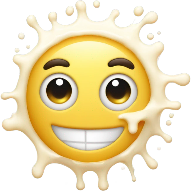 Happy face with milk emoji