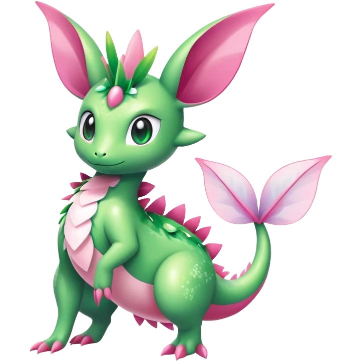 Shiny Exotic Cute Majestic Ethereal Sparkly Flygon-Sylveon-Shaymin-Meganium-Hybrid-Creature emoji