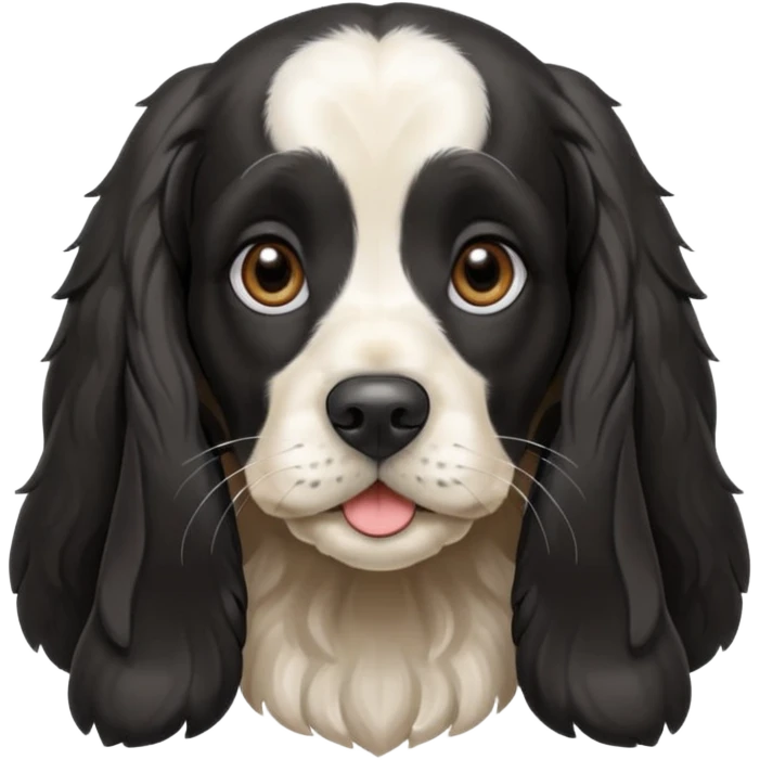 Собака русский кокер спаниель черно-белого цвета emoji