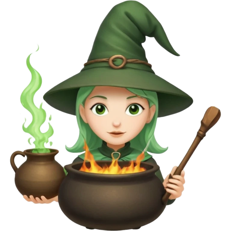 green witch cooking potion emoji