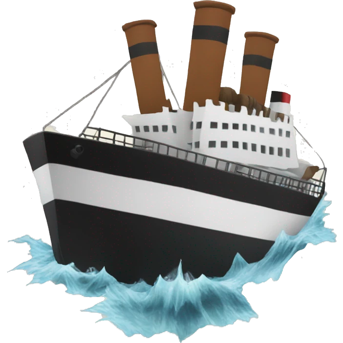 ship sinking and splitting in alf titanic emoji