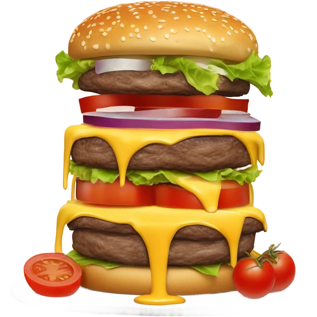 Create a 5 patty beef burger emoji