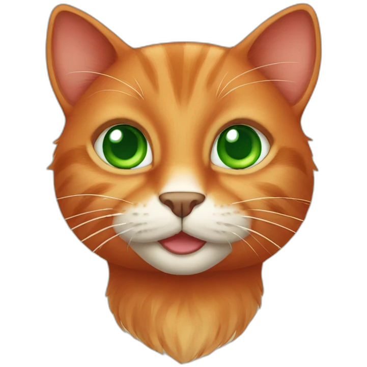 Red cat with green eyes emoji