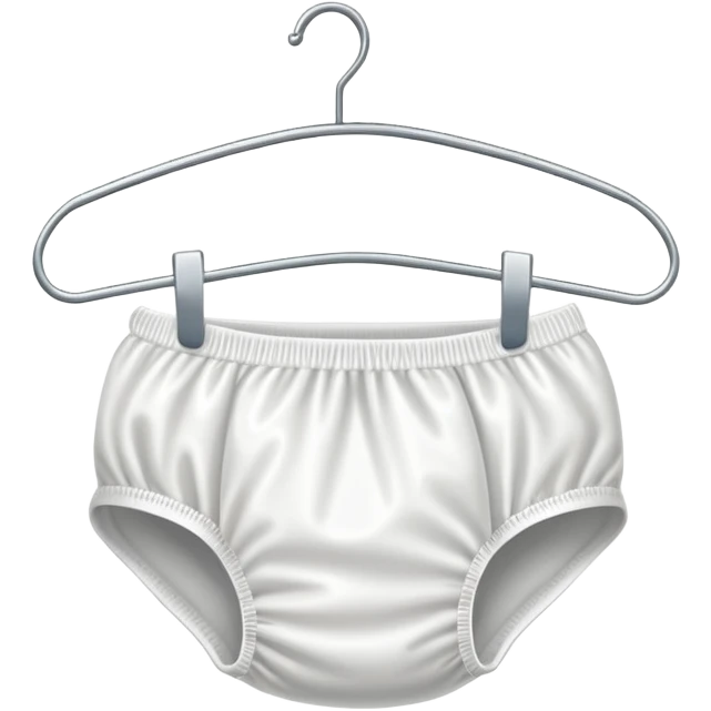 a single white regular diaper hanged on a wired hanger emoji