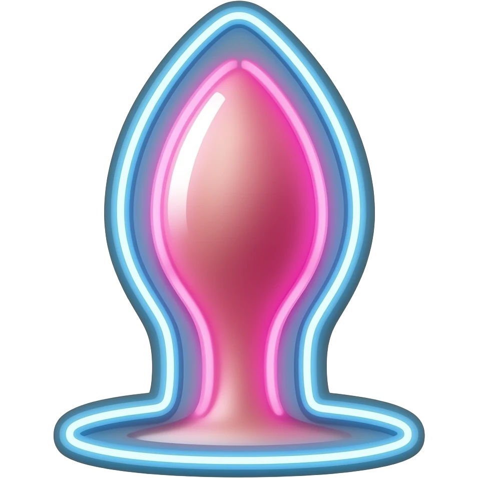 Neon sign that is a dildo emoji