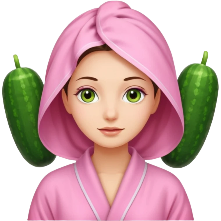 🧖‍♀️this with cucumber eyeys at a spa and a pink robe emoji