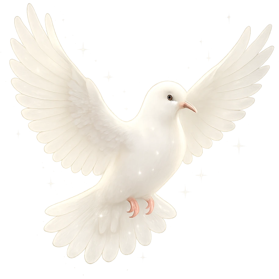 sparkly white dove emoji