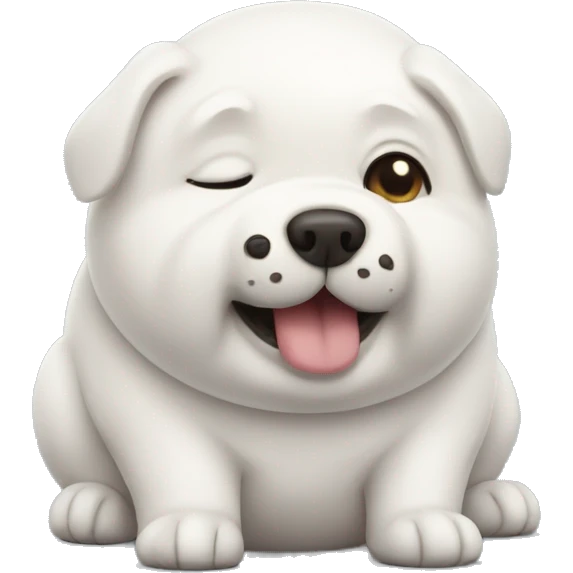 chubby white dog with a belly emoji