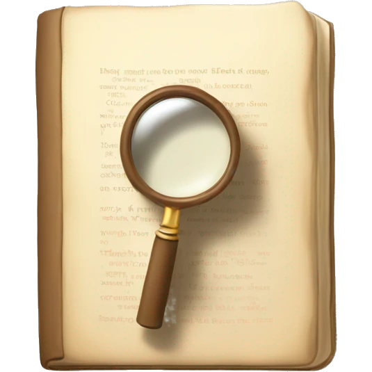 A book in beige tones with a magnifying glass on it emoji