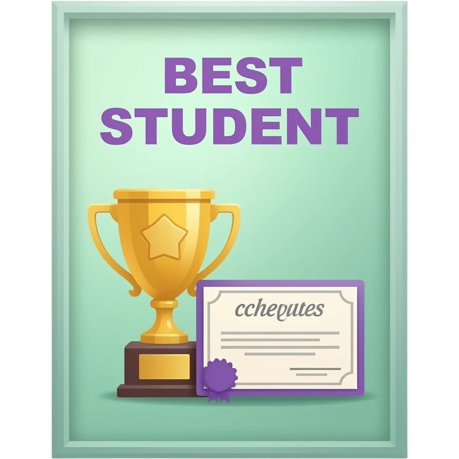 soft green purple School Wall posters best student without people on frame, transparent background inspired by barbie colour pallete emoji