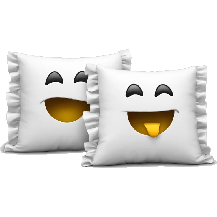 2 white pillows with ruffles emoji