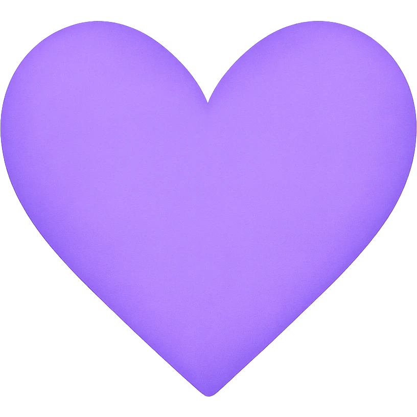 heart with a vivid lavender color, digital illustration, no background emoji