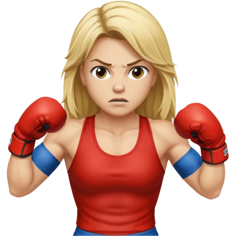 blonde female boxer long hair emoji