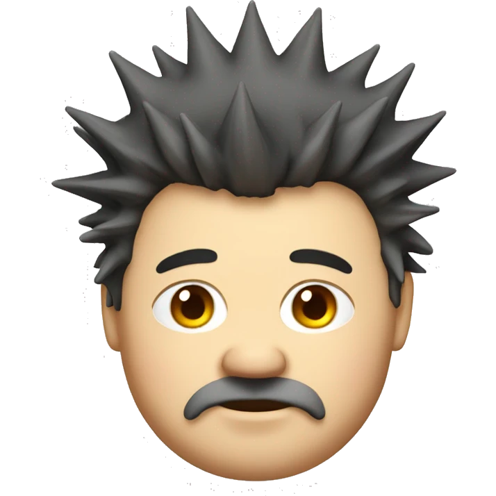 Fat guy with spiky hair  emoji
