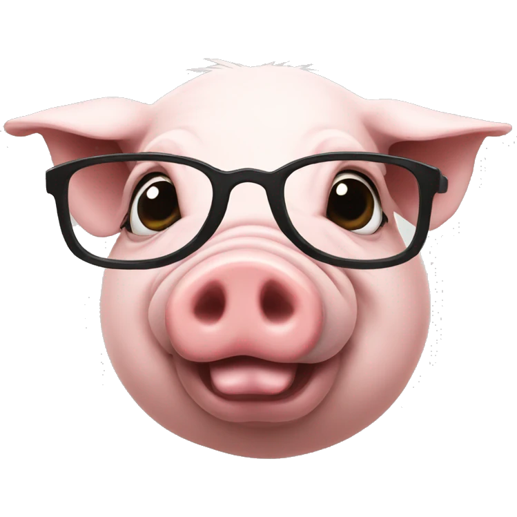 Pig with glasses emoji