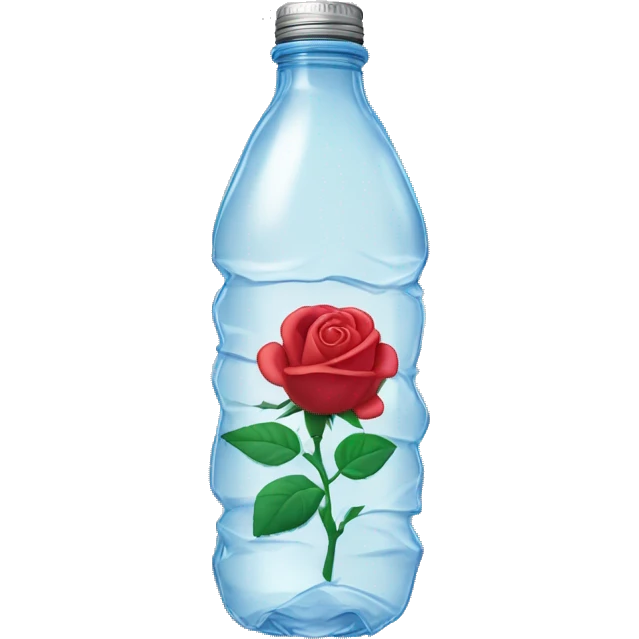 rose in a crumpled water bottle emoji