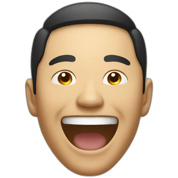 Very Asian man laughing emoji