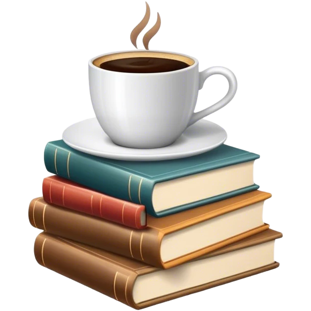 Books with coffee emoji