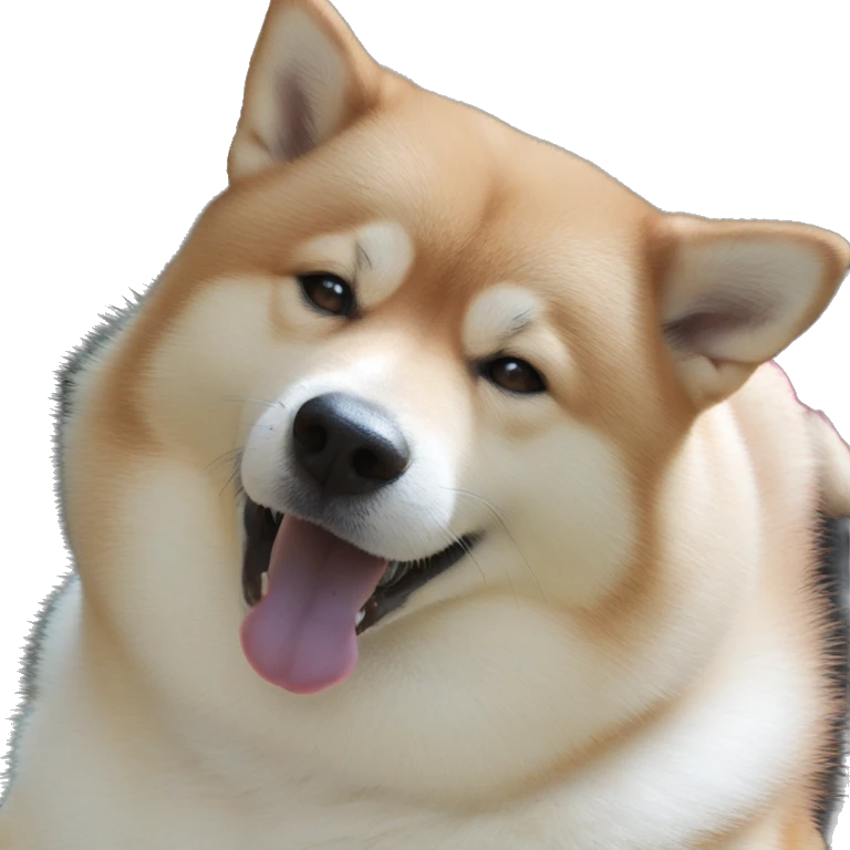 curious shiba inu sticking tongue emoji