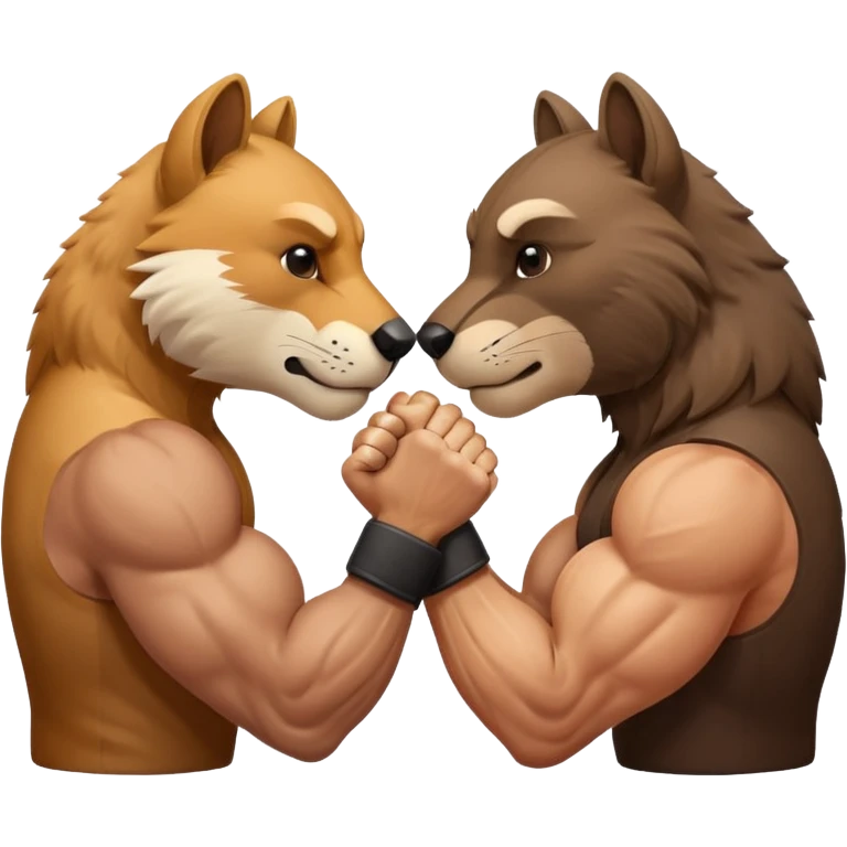 2 animals arm wrestling each other emoji