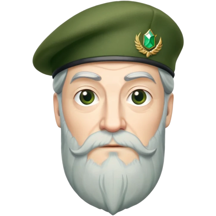 Dumbledore green beret hat with decoration emoji