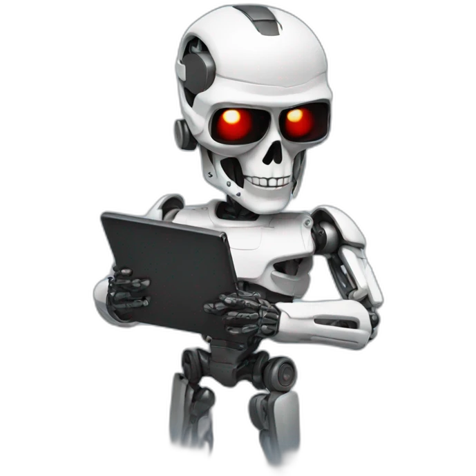 terminator with a tablet emoji