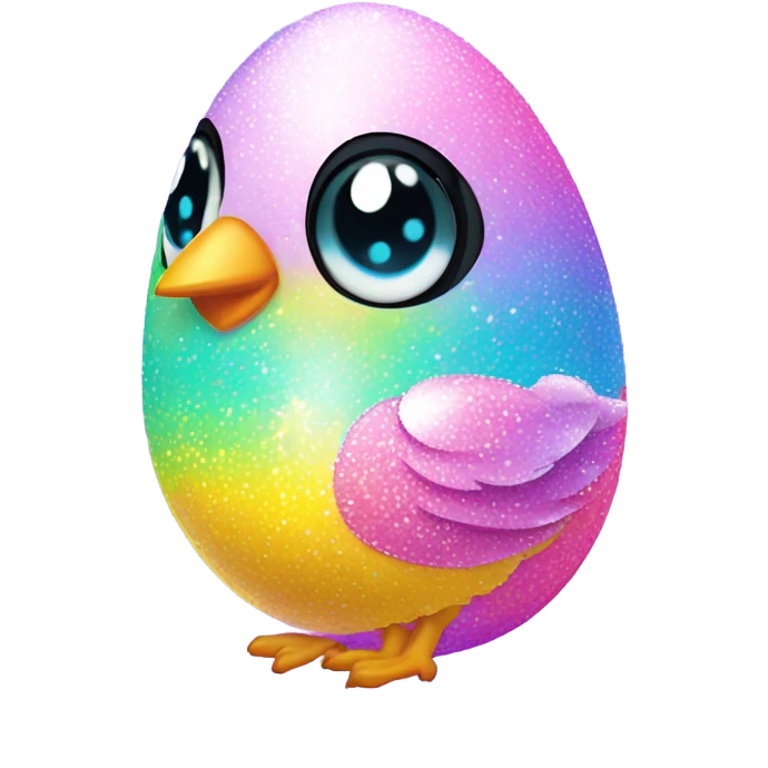 Lisa frank pastel sparkle easter egg chick emoji