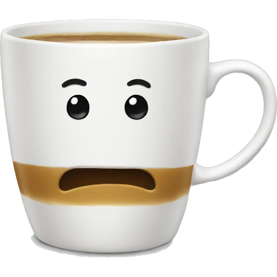 espresso cup with a sad face  emoji