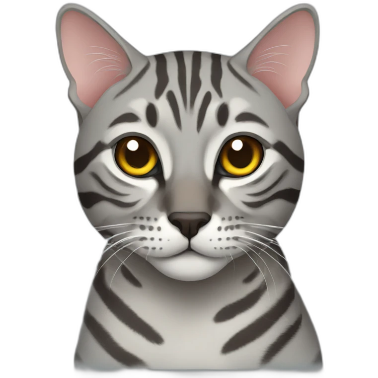 Grey bengal cat emoji
