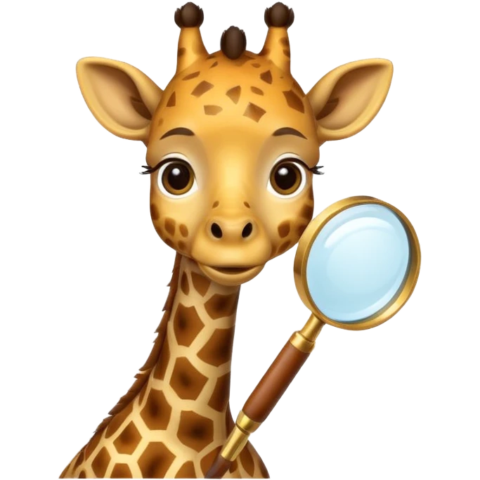 curious giraffe with magnifying glass emoji