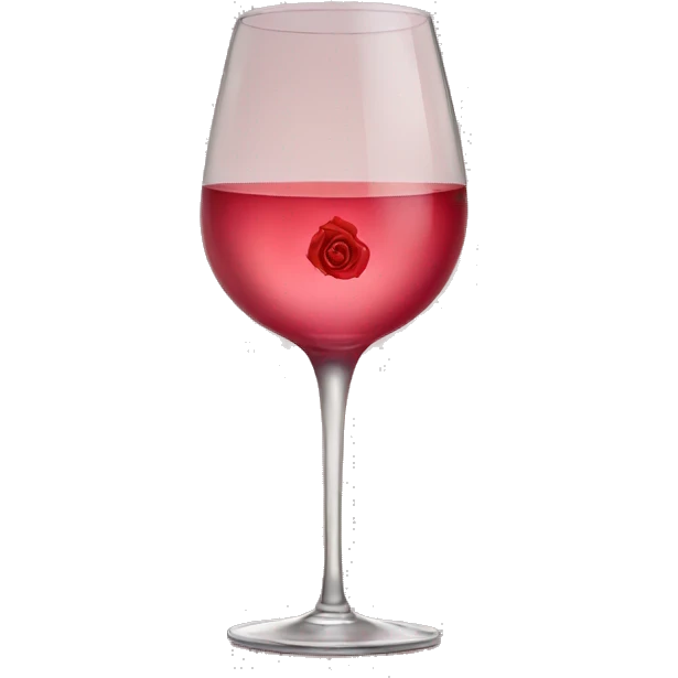 Rose wine in glass  emoji