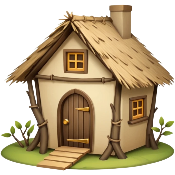 tiny whimsical house built from twigs emoji
