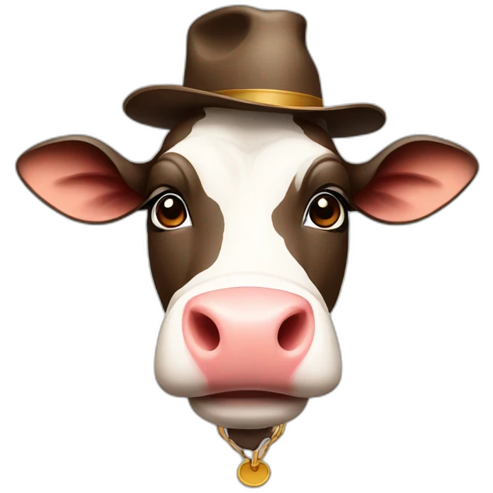 Cow with hat emoji