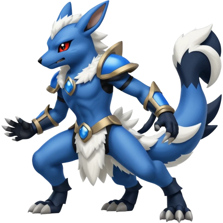 Mega lucario and mega Absol fusion full body four legs emoji