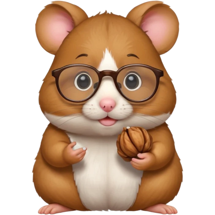 hamster holding nutz with glasses emoji
