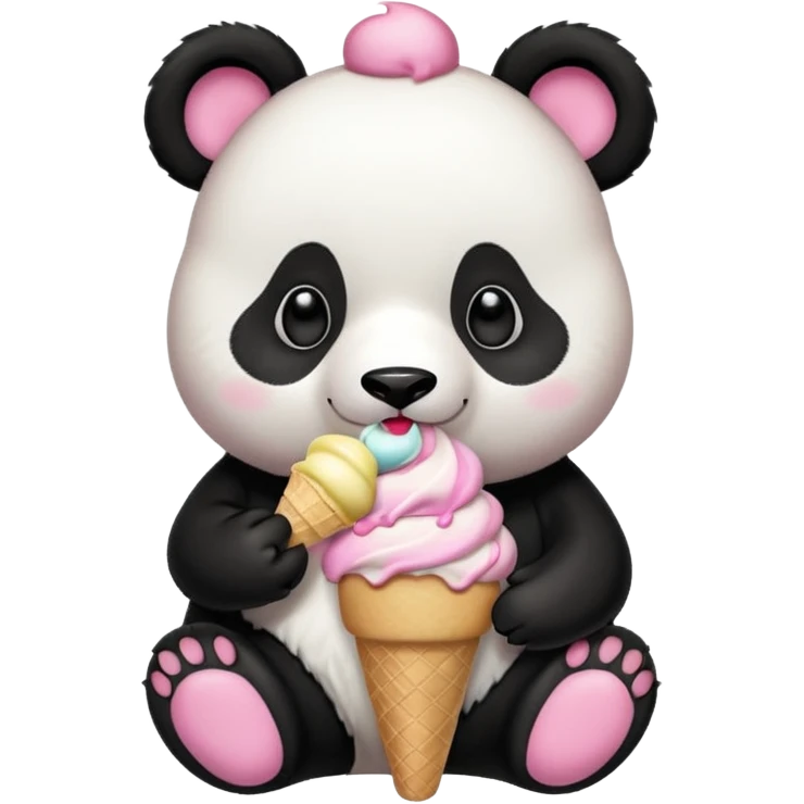 Panda eating ice cream emoji