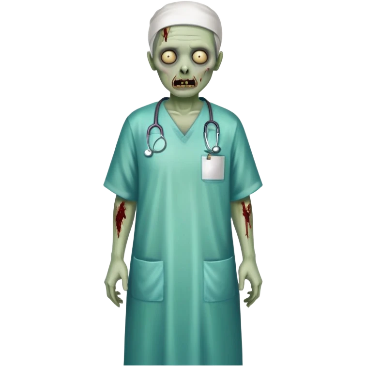 zombie hospital patient in hospital gown emoji