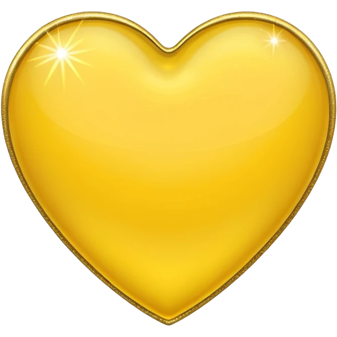 yellow heart with a golden sparkle border emoji