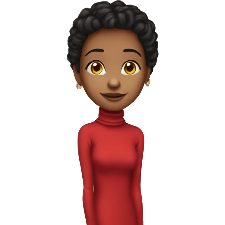 Turtle neck red dress long sleeve emoji