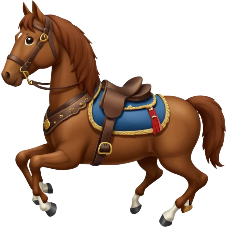 Horse with Cossack saddle emoji