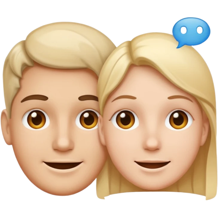two faces connected by speech bubbles emoji
